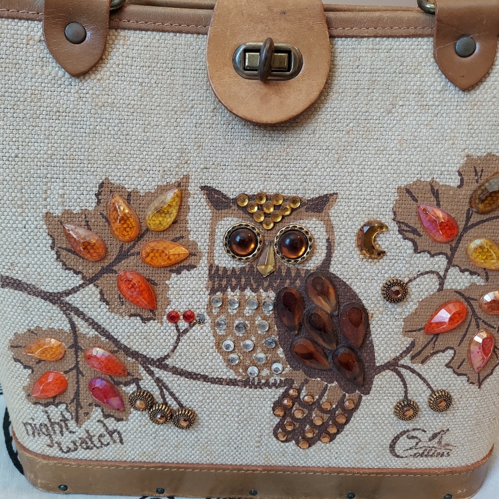 Vintage Enid Collins Night Watch Jeweled Bucket Purse - Picture 3 of 6